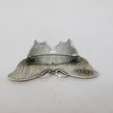 Edwardian Sterling Silver Guilloche Enamel Butterfly Sweetheart Brooch Antique c1910