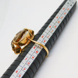 9ct Yellow Gold Faceted Smoky Quartz Cocktail Ring Vintage 1972 Birmingham