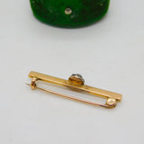 George III 18ct Yellow Gold & 0.2ct Old Cut Diamond Bar Brooch Antique c1820