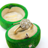 Edwardian 9ct Yellow Gold & Spinel Set Floral Dress Ring Antique c1910