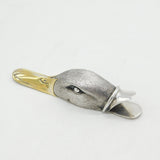 Cast Sterling Silver Novelty Duck Head Desk Paper Clip Vintage 1990 London William Comyns
