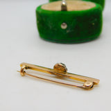 George III 18ct Yellow Gold & 0.2ct Old Cut Diamond Bar Brooch Antique c1820