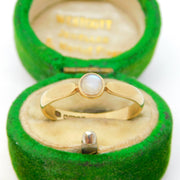 Scottish 9ct Gold & Moonstone Dress Ring by Sidney Beddall Vintage 1978 Edinburgh