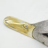 Cast Sterling Silver Novelty Duck Head Desk Paper Clip Vintage 1990 London William Comyns