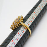 9ct Yellow Gold, Tanzanite & Diamond Cluster Ring Vintage c1970