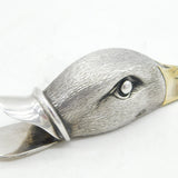 Cast Sterling Silver Novelty Duck Head Desk Paper Clip Vintage 1990 London William Comyns
