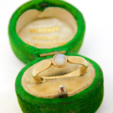 Scottish 9ct Gold & Moonstone Dress Ring by Sidney Beddall Vintage 1978 Edinburgh
