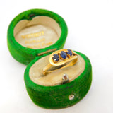 Victorian 18ct Yellow Gold & Graduating Sapphire Band Ring Antique c1900