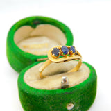 Victorian 18ct Yellow Gold & Graduating Sapphire Band Ring Antique c1900