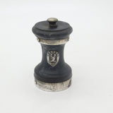 Edwardian Sterling Silver & Wooden 'Clan Gordon' Crested Pepper Shaker 1905 Birmingham