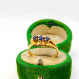 Victorian 18ct Yellow Gold & Graduating Sapphire Band Ring Antique c1900