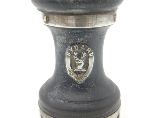 Edwardian Sterling Silver & Wooden 'Clan Gordon' Crested Pepper Shaker 1905 Birmingham