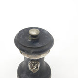Edwardian Sterling Silver & Wooden 'Clan Gordon' Crested Pepper Shaker 1905 Birmingham