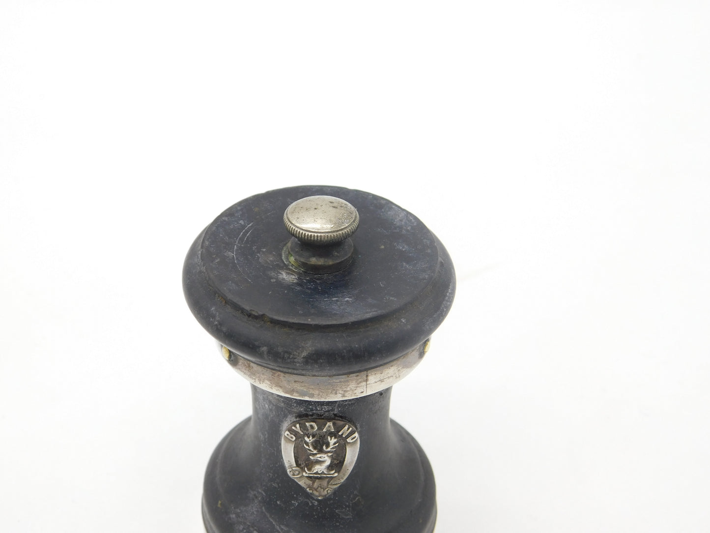 Edwardian Sterling Silver & Wooden 'Clan Gordon' Crested Pepper Shaker 1905 Birmingham