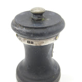 Edwardian Sterling Silver & Wooden 'Clan Gordon' Crested Pepper Shaker 1905 Birmingham