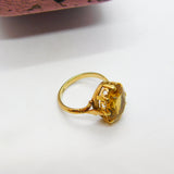 9ct Yellow Gold Citrine Set Cocktail Ring Antique c1920 Art Deco