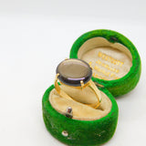 18ct Yellow Gold Cabochon Black Star Sapphire Dress Ring Vintage c1980