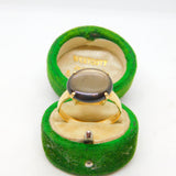 18ct Yellow Gold Cabochon Black Star Sapphire Dress Ring Vintage c1980