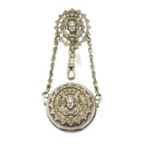 19th Century Art Nouveau Silver Plated Cherub Watch Holder Clip Antique c1880