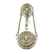 19th Century Art Nouveau Silver Plated Cherub Watch Holder Clip Antique c1880