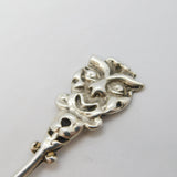 Victorian Sterling Silver Muse Mask Tea Caddy Spoon Antique 1892 Birmingham