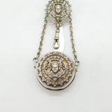 19th Century Art Nouveau Silver Plated Cherub Watch Holder Clip Antique c1880
