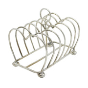 Sterling Silver Novelty Heart-Shaped Toast Rack Antique 1911 Birmingham Deco