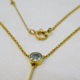 Victorian 15ct Yellow Gold, Aquamarine & Garnet Drop Necklace Antique c1890