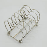 Sterling Silver Novelty Heart-Shaped Toast Rack Antique 1911 Birmingham Deco
