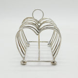 Sterling Silver Novelty Heart-Shaped Toast Rack Antique 1911 Birmingham Deco