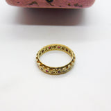 9ct Yellow Gold Full Eternity Ring Set with Ruby & Paste Stones Vintage 1993