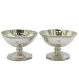 George III Pair of Sterling Silver Pedestal Salt Cellars Antique 1790 London