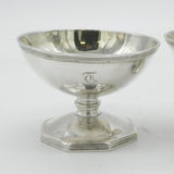 George III Pair of Sterling Silver Pedestal Salt Cellars Antique 1790 London