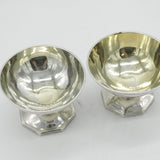 George III Pair of Sterling Silver Pedestal Salt Cellars Antique 1790 London