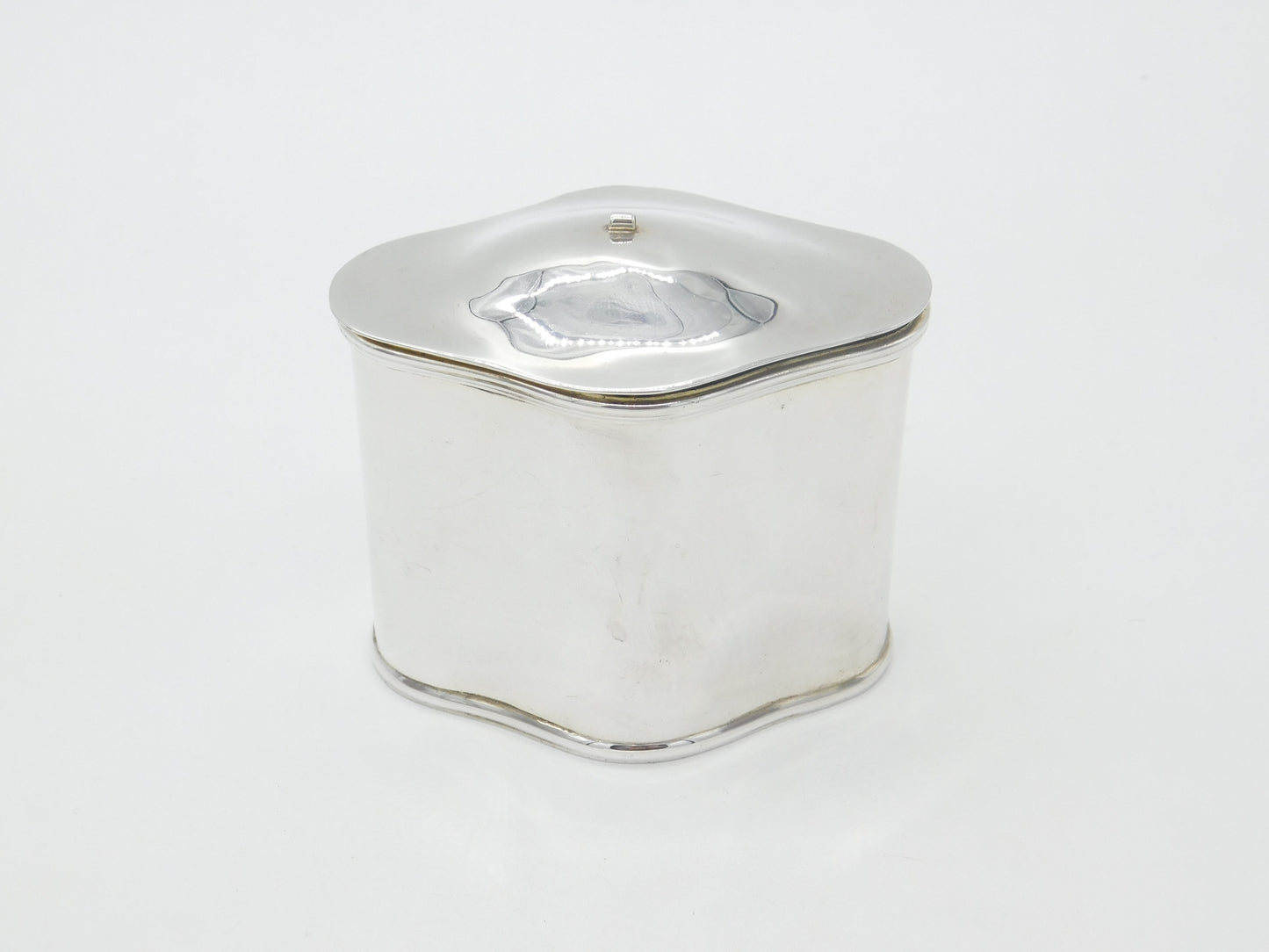 Edwardian Sterling Silver Minimal Tea Caddy Antique 1910 Birmingham C. Turner