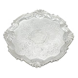 George II Sterling Silver Floral Pattern Salver Dish Antique 1752 London