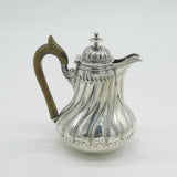 Victorian French .950 Silver Swirling Chocolate Pot Antique c1860 Paris Fortrait