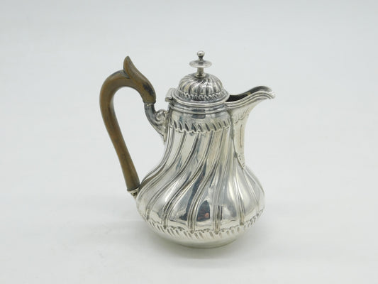 Victorian French .950 Silver Swirling Chocolate Pot Antique c1860 Paris Fortrait