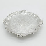 George II Sterling Silver Floral Pattern Salver Dish Antique 1752 London