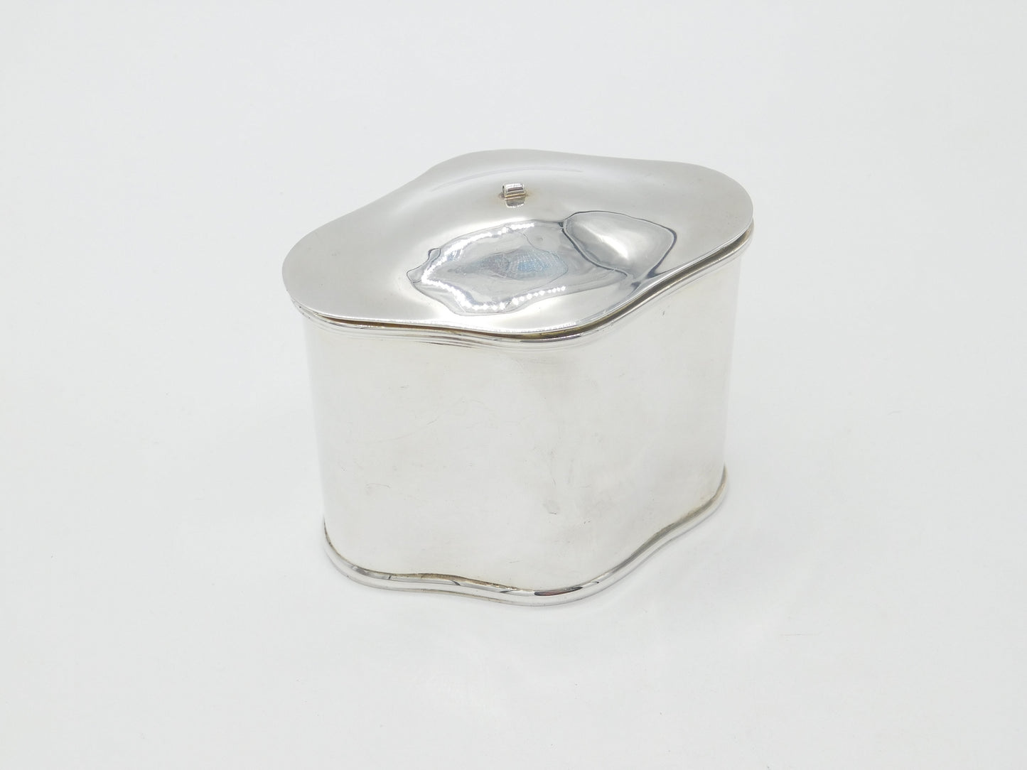 Edwardian Sterling Silver Minimal Tea Caddy Antique 1910 Birmingham C. Turner