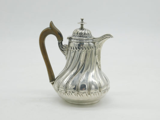 Victorian French .950 Silver Swirling Chocolate Pot Antique c1860 Paris Fortrait