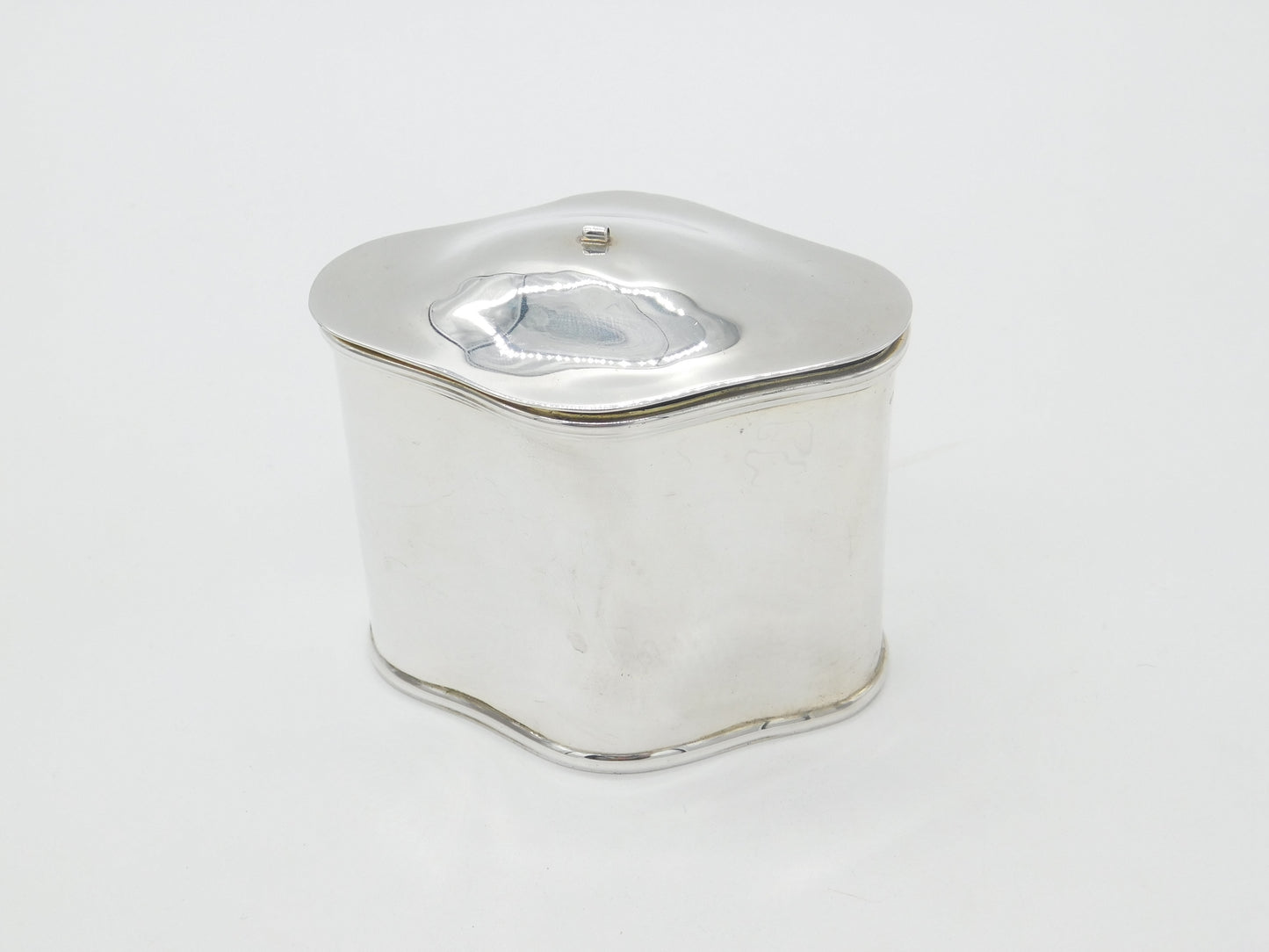 Edwardian Sterling Silver Minimal Tea Caddy Antique 1910 Birmingham C. Turner