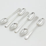 Early Georgian Set of Six Sterling Silver Bright Cut Tea Spoons Antique c1770