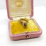 14ct Gold, Star Sapphire & Ruby Set Snake Serpent Statement Ring c1970 Vintage