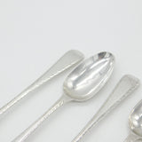 Early Georgian Set of Six Sterling Silver Bright Cut Tea Spoons Antique c1770