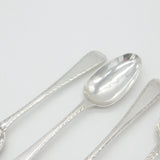 Early Georgian Set of Six Sterling Silver Bright Cut Tea Spoons Antique c1770