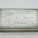 William IV Sterling Silver Engraved Snuff Box Antique 1835 Birmingham