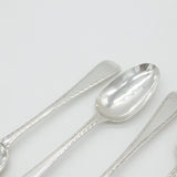 Early Georgian Set of Six Sterling Silver Bright Cut Tea Spoons Antique c1770