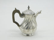 Victorian French .950 Standard Silver Chocolate Pot Antique c1860 Fleur-De-Lys