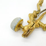 French Art Nouveau Victorian Gilt Metal Dolphin Table Clamp Pin Cushion Antique c1880
